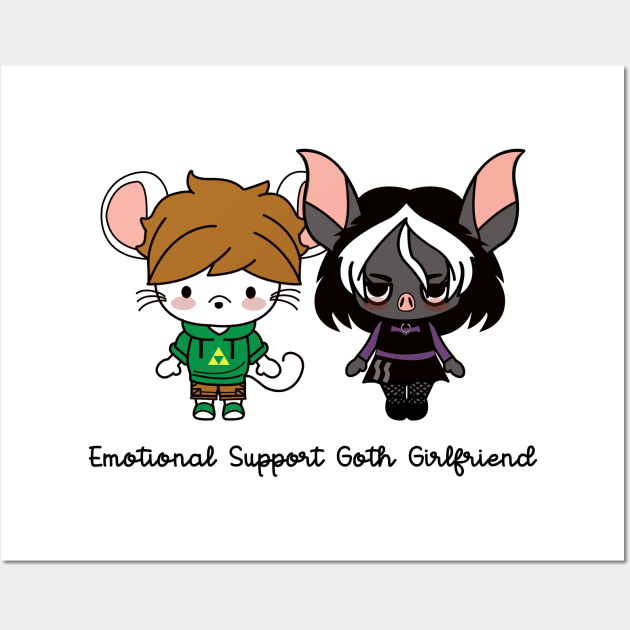 emotional support goth girlfriend Wall Art by remerasnerds